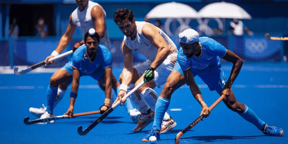 Hockey players in action